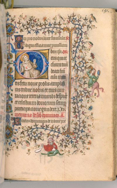 Horas de Carlos el Noble, Rey de Navarra 1361-1425, fol. 290r, San Francisco de Master of the Brussels Initials and Associates