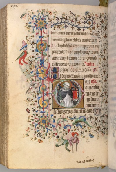 Horas de Carlos el Noble, Rey de Navarra 1361-1425, fol. 290v, San Domingo, c. 1405 de Master of the Brussels Initials and Associates