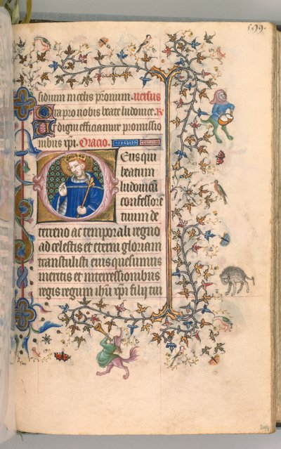 Horas de Carlos el Noble, Rey de Navarra 1361-1425, fol. 291v, San Luis, c. 1405 de Master of the Brussels Initials and Associates