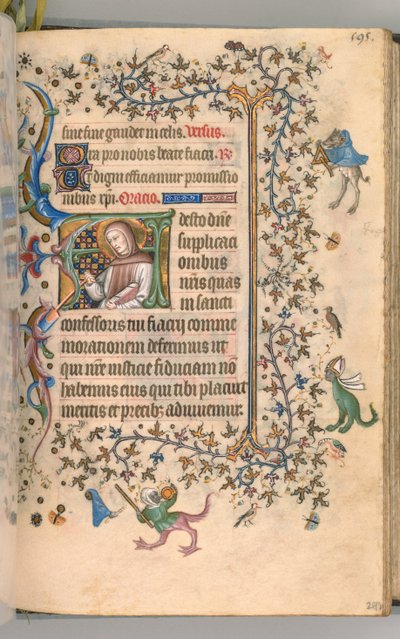 Horas de Carlos el Noble, Rey de Navarra 1361-1425, fol. 292r, San Fiacre, c. 1405 de Master of the Brussels Initials and Associates