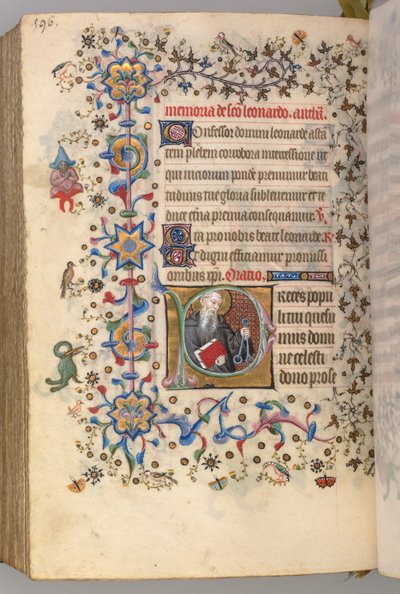 Horas de Carlos el Noble, Rey de Navarra 1361-1425, fol. 292v, San Leonardo, c. 1405 de Master of the Brussels Initials and Associates