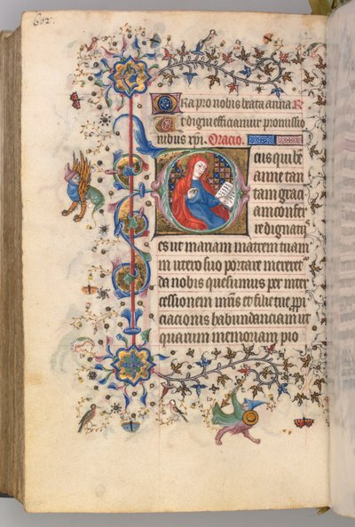 Horas de Carlos el Noble, Rey de Navarra 1361-1425, fol. 295v, Santa Ana, c. 1405 de Master of the Brussels Initials and Associates