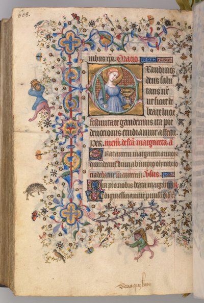 Horas de Carlos el Noble, Rey de Navarra 1361-1425, fol. 298v, Santa Lucía, c. 1405 de Master of the Brussels Initials and Associates