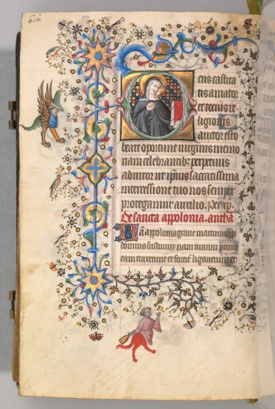 Horas de Carlos el Noble, Rey de Navarra 1361-1425, fol. 302v, Santa Oportuna, c. 1405 de Master of the Brussels Initials and Associates