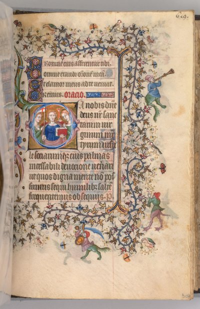 Horas de Carlos el Noble, Rey de Navarra 1361-1425, fol. 303r, Las Vírgenes Mártires, c. 1405 de Master of the Brussels Initials and Associates