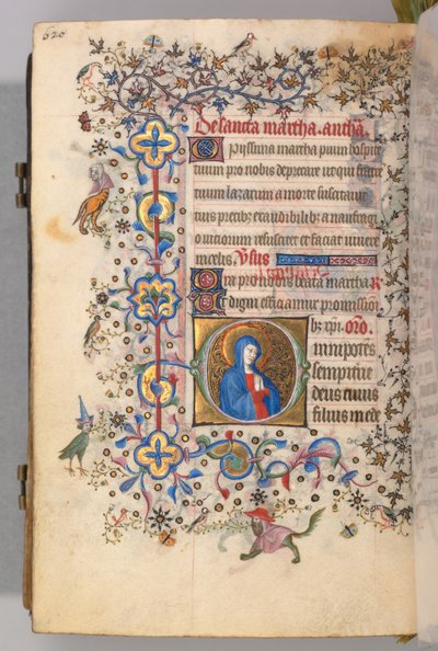 Horas de Carlos el Noble, Rey de Navarra 1361-1425, fol. 304v, Santa Marta, c. 1405 de Master of the Brussels Initials and Associates