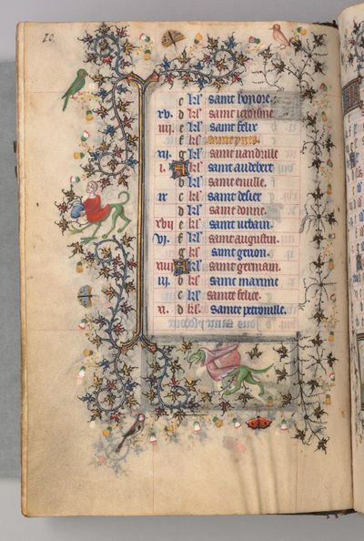 Horas de Carlos el Noble, Rey de Navarra 1361-1425: fol. 5v, mayo, c. 1405 de Master of the Brussels Initials and Associates