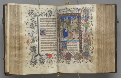 Horas de Carlos el Noble, Rey de Navarra 1361-1425: fol. 87v, Texto, c. 1405 de Master of the Brussels Initials and Associates