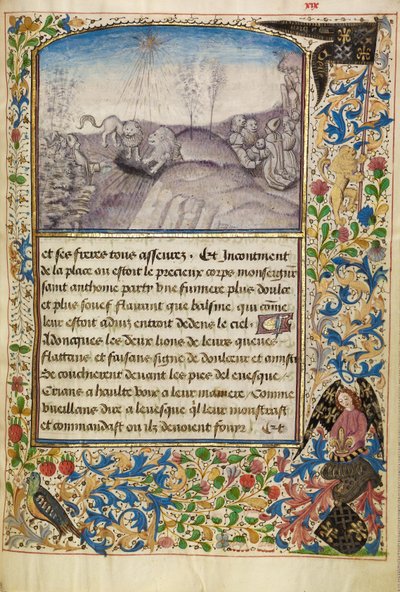 El obispo Teófilo encuentra la tumba de San Antonio de Master of the Brussels Romuléon