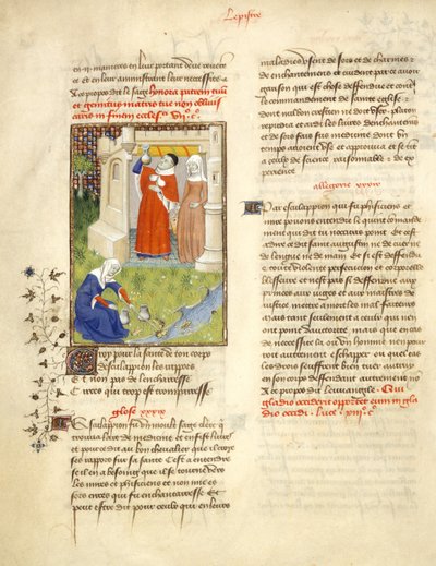 Harley 4431 f.113v, Esculapio y Circe, ilustración de 