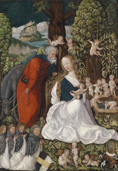 El descanso en la huida a Egipto, c. 1510 de Master of the Danube School