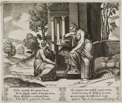 Ceres negando cualquier ayuda a Psique de Master of the Die