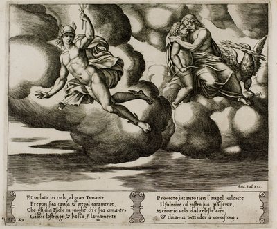 Cupido suplicando a Júpiter por misericordia para Psique de Master of the Die