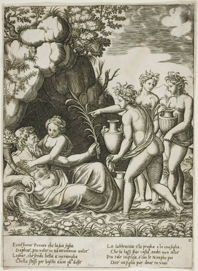 Dafne abraza a su padre, el río Peneo de Master of the Die