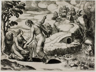 Venus Ordenando a Psique Buscar Agua de una Fuente Custodiada por Dragones de Master of the Die