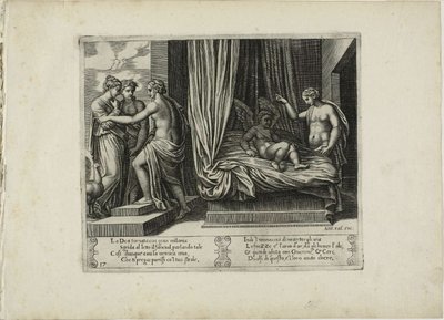 Venus reprendiendo a su hijo, de La historia de Psique de Master of the Die