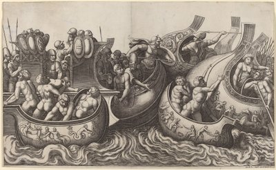 Batalla Naval de Master of the Die after Giulio Romano