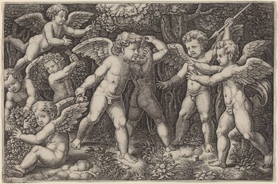 Putti Jugando de Master of the Die after Raphael