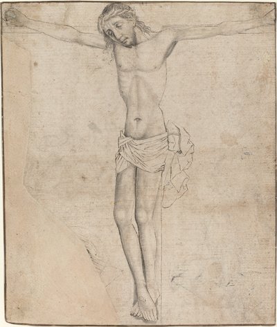Cristo en la cruz [recto] de Master of the Drapery Studies