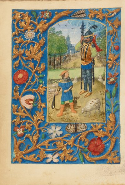 David y Goliat de Master of the Dresden Prayer Book
