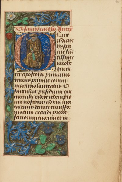 Inicial O: Santiago el Mayor de Master of the Dresden Prayer Book