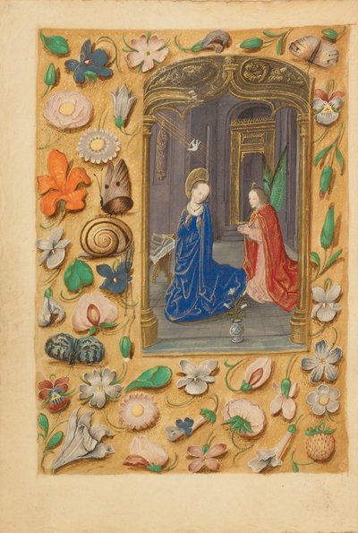 La Anunciación de Master of the Dresden Prayer Book