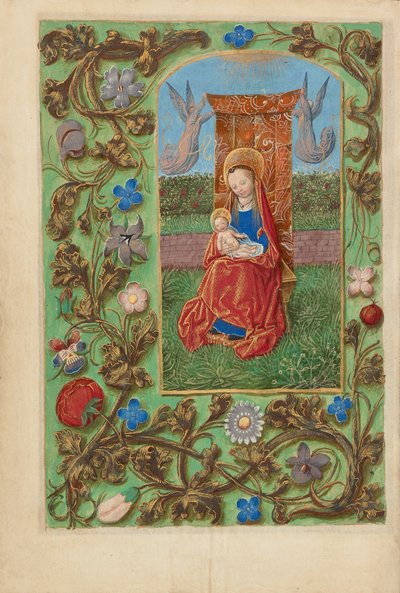 La Virgen y el Niño entronizados de Master of the Dresden Prayer Book