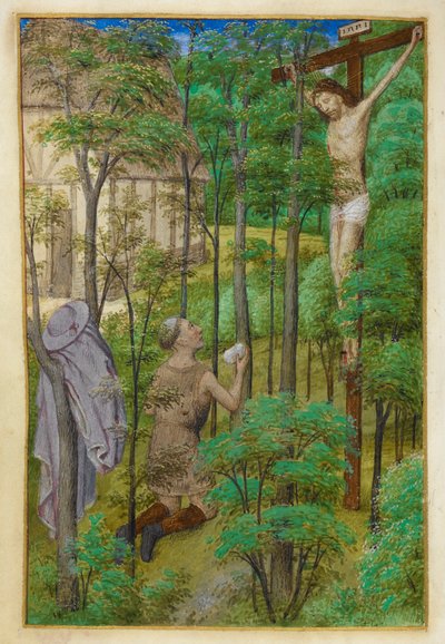 San Jerónimo en el desierto. de Master of the Dresden Prayer Books
