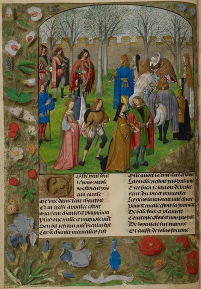 El villancico en el jardín. El Amante es invitado a bailar con un grupo de parejas dirigidas por Sir Mirth y Lady Gladness, de 