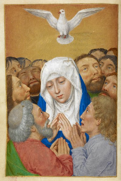 El Pentecostés. de Master of the Dresden Prayer Books