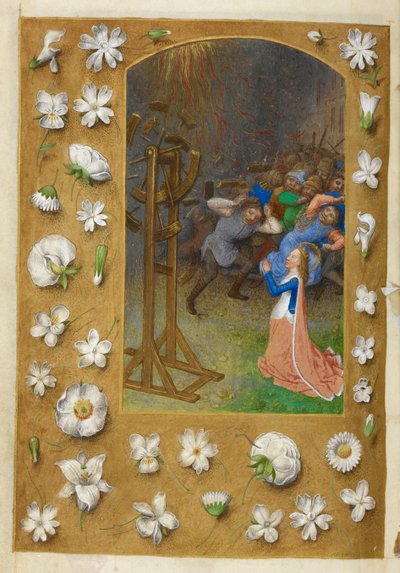 El martirio de Santa Catalina. de Master of the Dresden Prayer Books