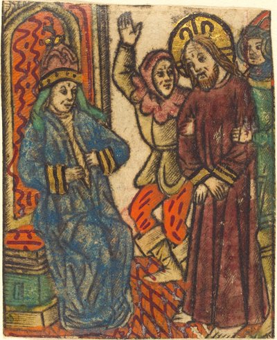 Cristo ante Caifás de Master of the Dutuit Mount of Olives after Master of St. Erasmus