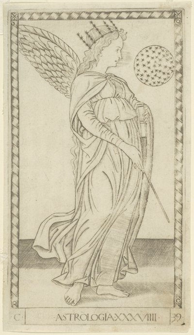 Astrología, lámina 29 de Artes y Ciencias de Master of the E Series Tarocchi