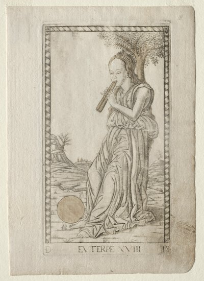 Euterpe música, poesía lírica de la serie Tarocchi, antes de 1467 de Master of the E Series Tarocchi