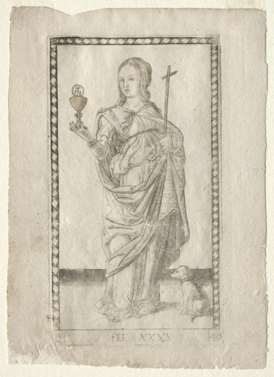 Fe del Tarocchi, serie B: Principios Cósmicos y Virtudes, #40, antes de 1467 de Master of the E Series Tarocchi