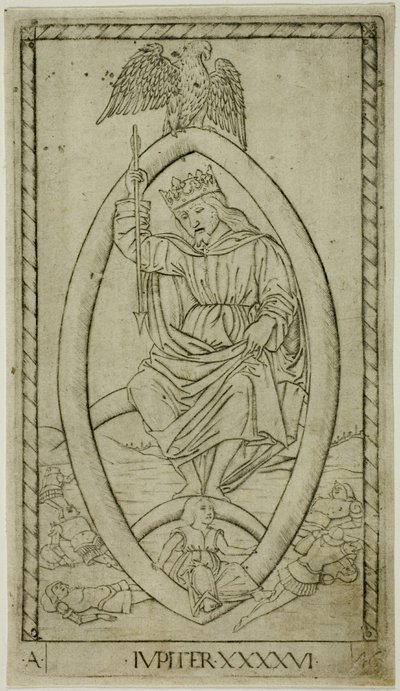 Júpiter, placa 46 de Planetas y Esferas de Master of the E Series Tarocchi
