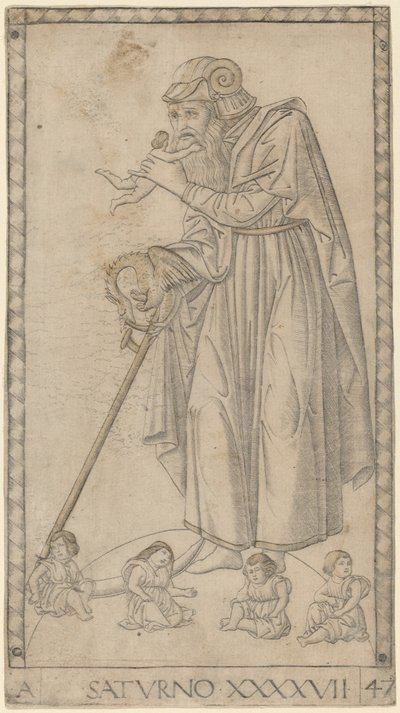 Saturno de Master of the E Series Tarocchi