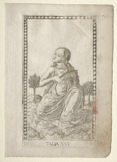 Thalia comedia, poesía pastoral de la serie Tarocchi, antes de 1467 de Master of the E Series Tarocchi