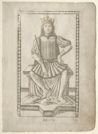 El Rey de los Tarocchi, serie E: Condiciones del Hombre, #8, antes de 1467 de Master of the E Series Tarocchi