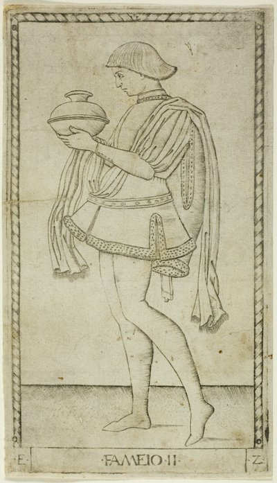 El sirviente, placa dos de Las filas y condiciones de los hombres de Master of the E Series Tarocchi