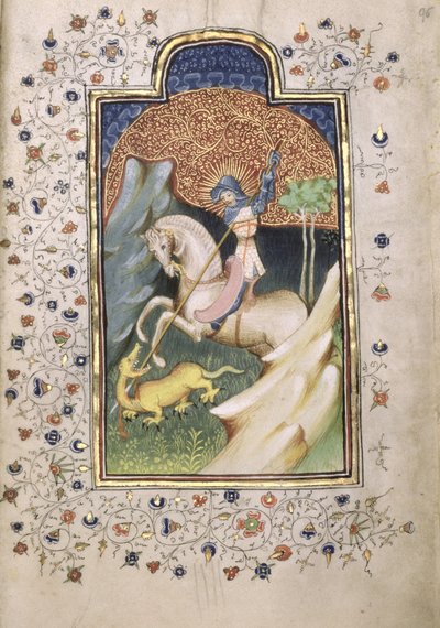 San Jorge luchando contra el dragón de Master of the Embroidered Foliage