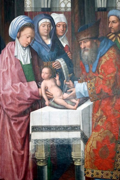 Museo de Évora. Maestro del retablo de Évora. La circuncisión de Cristo. Óleo sobre panel. Escuela flamenca 1500. Portugal. de Master of the Evora Altarpiece