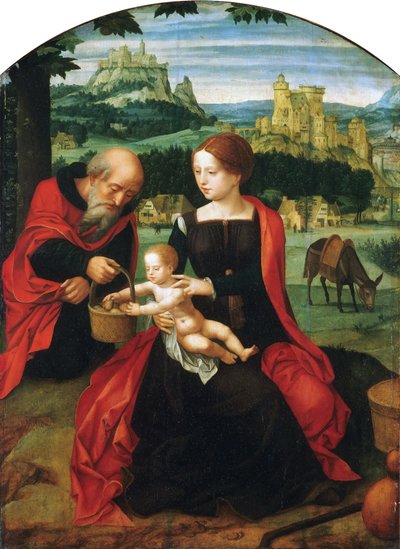 El resto sobre La huida a Egipto de Master of the Female Half Lengths