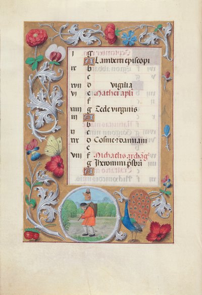 Horas de la Reina Isabel la Católica, Reina de España:  Fol. 10v, septiembre de Master of the First Prayerbook of Maximillian