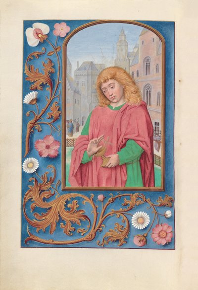 Horas de la Reina Isabel la Católica, Reina de España: Fol. 171, San Juan Evangelista, c. 1500 de Master of the First Prayerbook of Maximillian