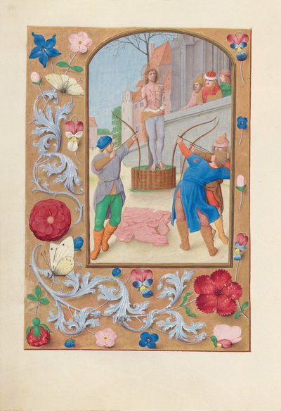 Horas de la Reina Isabel la Católica, Reina de España: Fol. 177v, San Sebastián, c. 1500 de Master of the First Prayerbook of Maximillian