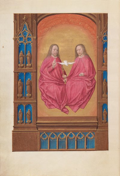Horas de la Reina Isabel la Católica, Reina de España:  Fol. 17v, La Trinidad de Master of the First Prayerbook of Maximillian