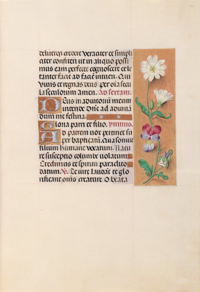 Horas de la Reina Isabel la Católica, Reina de España: Fol. 20r, c. 1500 de Master of the First Prayerbook of Maximillian