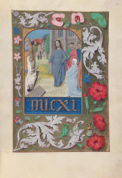 Horas de la Reina Isabel la Católica, Reina de España: Fol. 220r, Resurrección de Lázaro, c. 1500 de Master of the First Prayerbook of Maximillian