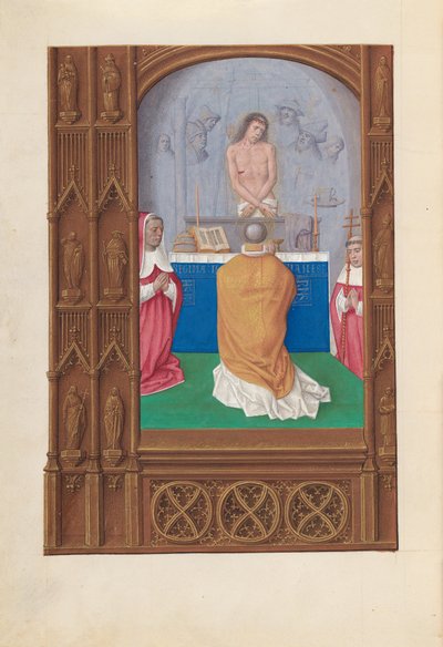 Horas de la Reina Isabel la Católica, Reina de España:  Fol. 264v, Misa de San Gregorio de Master of the First Prayerbook of Maximillian